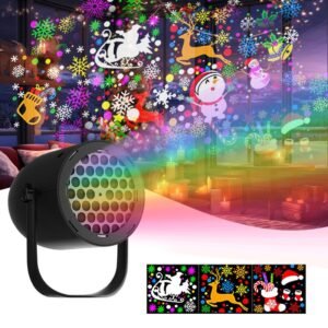Joytutus LED Christmas Projection Lamp 5V/1A with 16 Patterns USB Powered for Home & Car Use Dynamic Stage Projector for Holiday Party Atmosphere